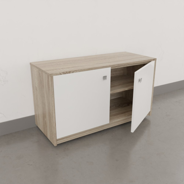 Caisson roulant ALTEA - 90 cm décor cambrian oak et portes blanches