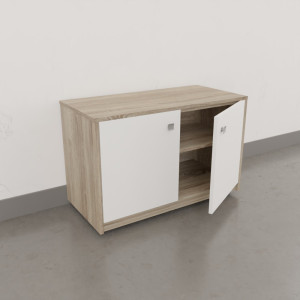 Caisson roulant ALTEA - 80 cm décor cambrian oak et portes blanches