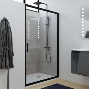 Porte de douche coulissante Black Mat NERINA 120 cm - 6mm