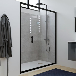 Porte de douche coulissante Black Mat NERINA 160 cm - 6mm