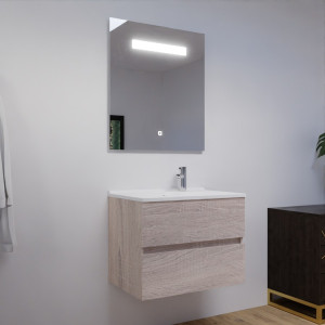 Meuble ROSALY 70 cm avec plan vasque suspendu et miroir - Cambrian