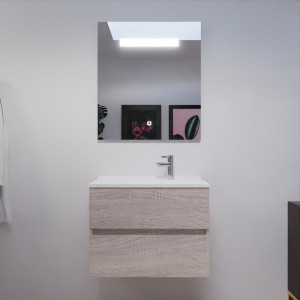 Meuble ROSALY 70 cm avec plan vasque suspendu et miroir - Cambrian