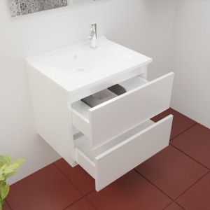 Caisson ROSINOX 60 cm avec plan vasque - Blanc Mat