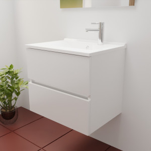 Caisson ROSINOX 60 cm avec plan vasque - Blanc Mat