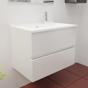 Caisson ROSINOX 70 cm avec plan vasque - Blanc Mat
