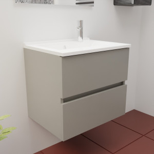 Caisson ROSINOX 60 cm avec plan vasque - Gris clair Mat