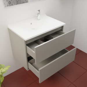 Caisson ROSINOX 70 cm avec plan vasque - Gris clair Mat