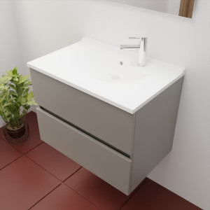 Caisson ROSINOX 70 cm avec plan vasque - Gris clair Mat