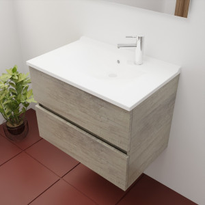 Caisson ROSINOX 70 cm avec plan vasque - Chêne