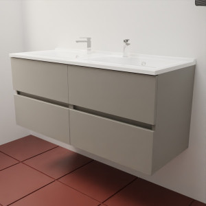 Caisson ROSINOX 120 cm avec plan vasque - Gris clair Mat