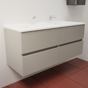 Caisson ROSINOX 120 cm avec plan vasque - Gris clair Mat