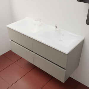 Caisson ROSINOX 120 cm avec plan vasque - Gris clair Mat