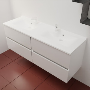 Caisson ROSINOX 140 cm avec plan vasque - Blanc Mat