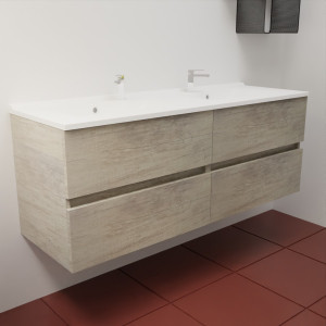 Caisson ROSINOX 140 cm avec plan vasque - Chêne