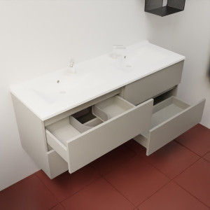 Caisson ROSINOX 140 cm avec plan vasque - Gris clair Mat