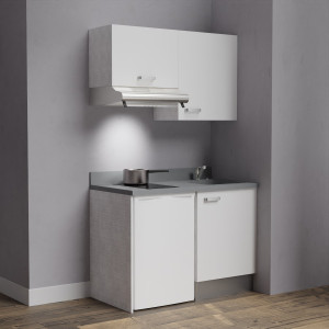 Kitchenette K01 - 120 cm avec emplacement frigo top et hotte