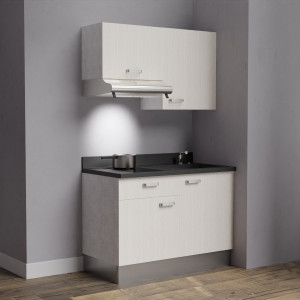 Kitchenette K03 - 120 cm avec rangements et hotte