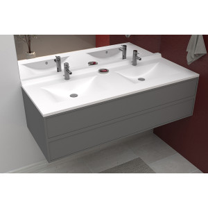 Plan double vasque en résine de synthèse RÉSIPLAN - 175 cm