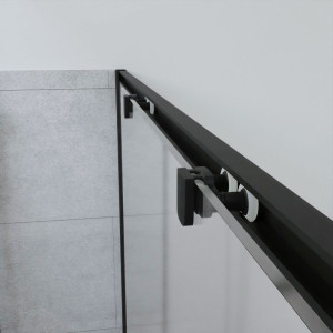 Porte de douche pivotante Black Mat NERINA 90 cm - 6mm