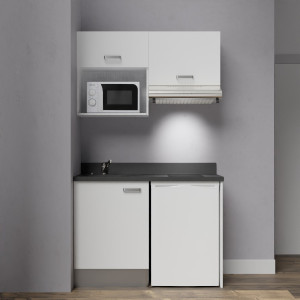 Kitchenette K02 - 120 cm avec emplacement frigo top, hotte et micro-ondes