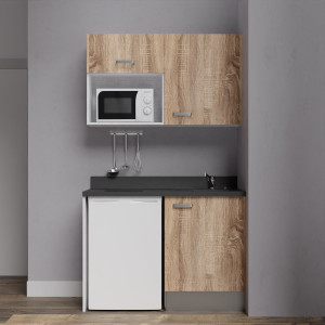 Kitchenette K07 - 120 cm avec emplacement frigo top et micro-ondes