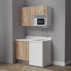Kitchenette K07 - 120 cm avec emplacement frigo top et micro-ondes