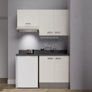 Kitchenette K12 - 140 cm avec emplacement hotte et réfrigérateur