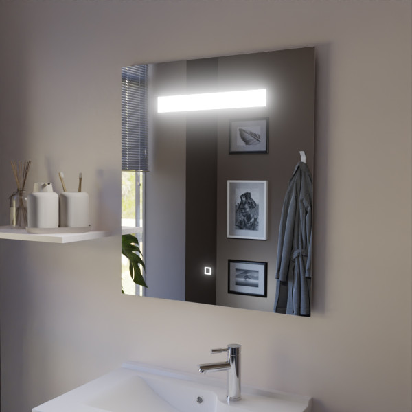 Miroir MIRLUX 70x80 cm - éclairage intégré à LED et interrupteur sensitif