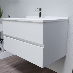 Caisson simple vasque ROMY 90 - Blanc laqué