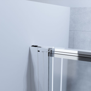 Paroi de douche pivotante 120 cm double porte avec retour 80 cm- ATLANTIC chromé - 6 mm 