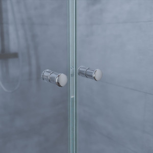 Paroi de douche pivotante 120 cm double porte avec retour 90 cm- ATLANTIC chromé - 6 mm 