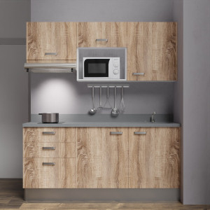 Kitchenette K21 - 180 cm avec emplacement micro ondes et hotte