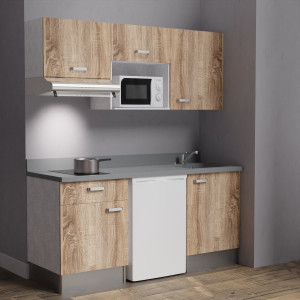 Kitchenette K22 - 180 cm avec emplacement frigo Top, micro ondes et hotte