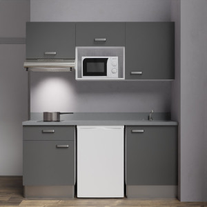 Kitchenette K22 - 180 cm avec emplacement frigo Top, micro ondes et hotte