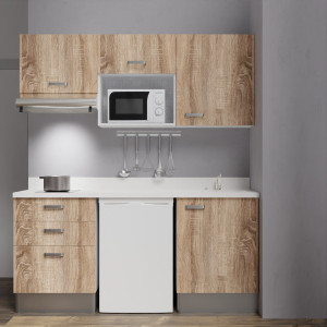Kitchenette K20 - 180 cm avec emplacement frigo Top, micro ondes et hotte