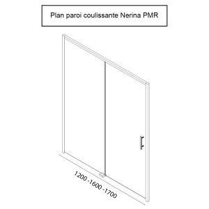 Porte de douche d'angle avec paroi coulissante NERINA PMR - 160m