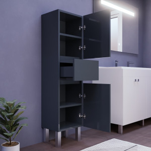 Armoire de salle de bain UNIVERS - Gris anthracite