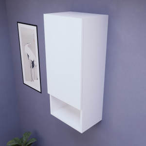 Armoire à suspendre réversible GALAXY - 35x80 cm blanc brillant