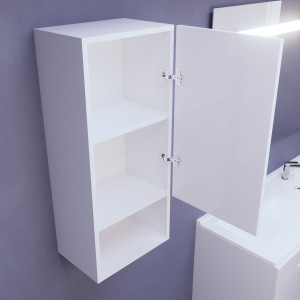 Armoire à suspendre réversible GALAXY - 35x80 cm blanc brillant