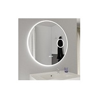 Miroir de salle de bain rétro éclairant, avec applique ou bandeau spot