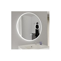 Miroirs de salle de bain éclairant LED rond ou rectangulaire avec interrupteur, horloge, loupe