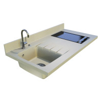 Plan de travail en quartz 120 cm de haute qualité.