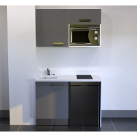 Kitchenettes 120 cm avec rangement et plan de travail monobloc 