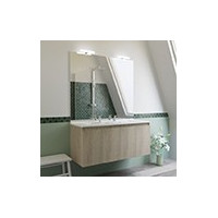 Meuble double vasques 120 cm ou 140 cm avec miroir
